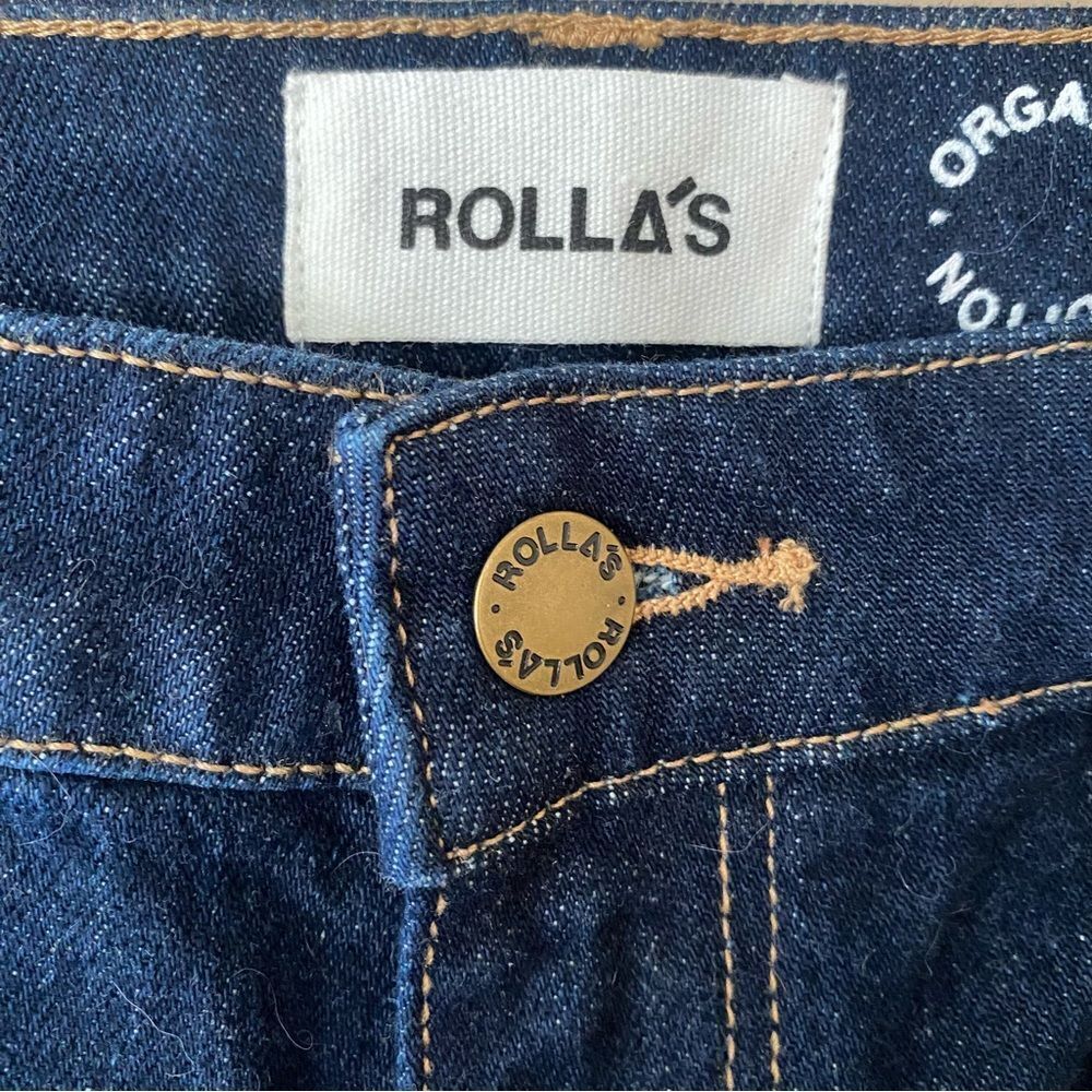 ROLLAS jeans east coast flares dark denim bell bottoms high rise NWT 32 - Picture 7 of 9